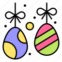 hanging, colored, decoration, ribbon, egg