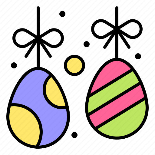 Hanging, colored, decoration, ribbon, egg icon - Download on Iconfinder