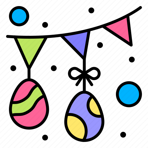 Garlands, confetti, flags, eggs, easter icon - Download on Iconfinder