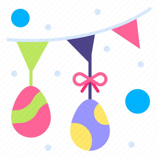 Garlands, confetti, flags, eggs, easter icon - Download on Iconfinder