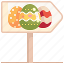 road, sign, easter, eggs, directional, signs