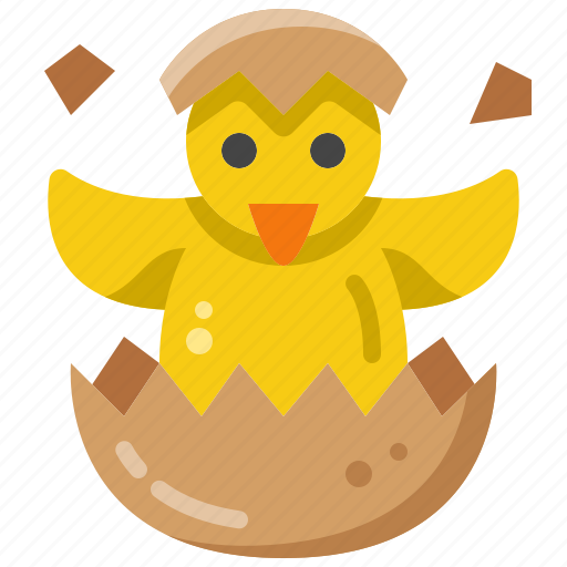 Chick, chicken, hatch, birth, egg, shell, crack icon - Download on Iconfinder