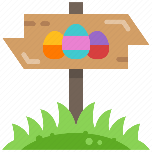 Easter, signage, pole, egg, hunt, guide, post icon - Download on Iconfinder