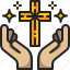 cross, crucifix, faith, hand, religion, christianity, celebration 