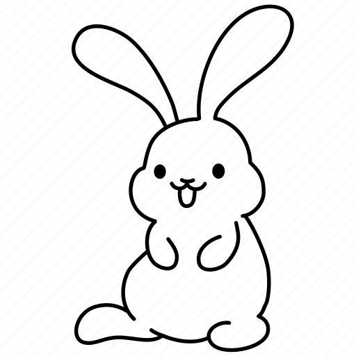standing rabbit outline