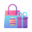 bag, buy, cart, easter, egg, shopping