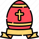 ribbon, egg, easter, cross, religion, christian
