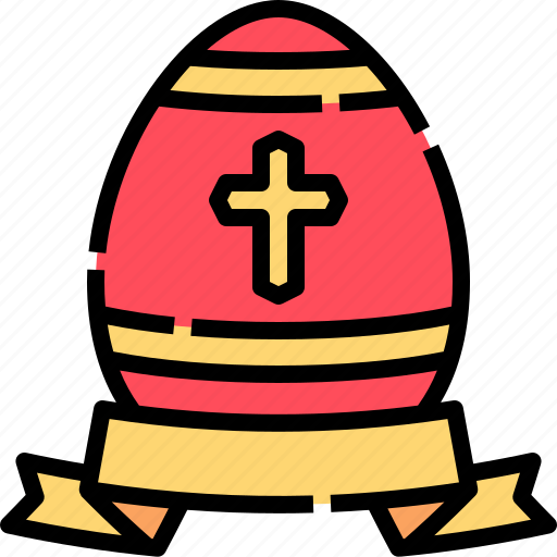 Ribbon, egg, easter, cross, religion, christian icon - Download on Iconfinder