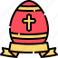 ribbon, egg, easter, cross, religion, christian 
