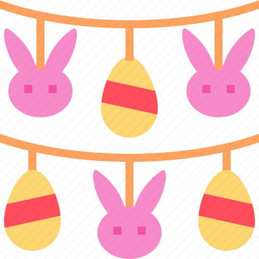 Garland, easter, party, decoration, bunny, ornament icon - Download on Iconfinder