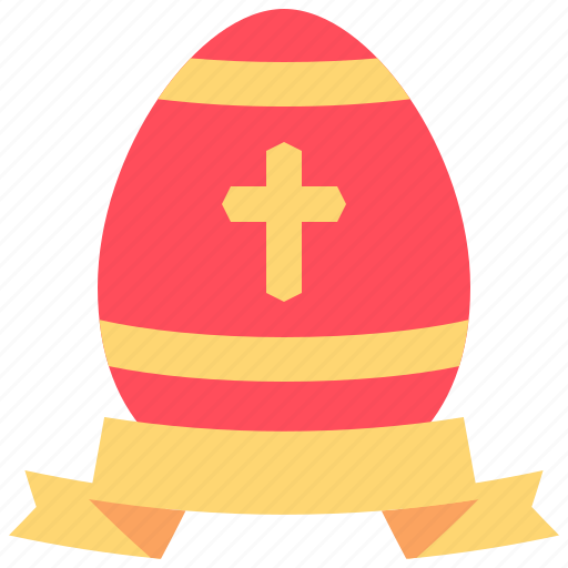 Ribbon, egg, easter, cross, religion, christian icon - Download on Iconfinder
