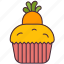cupcake, cake, carrot, easter, tea, party, dessert, bakery, breakfast 
