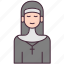 nun, avatar, woman, people, catholic, cultures, professions, christian, religious 