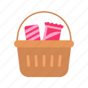 chocolates in basket, sweet, treat, delicious, easter, joy, sharing, present