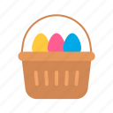 eggs in basket, easter, spring, renewal, family, fun, joy, present