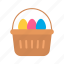 eggs in basket, easter, spring, renewal, family, fun, joy, present 