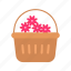 flowers in basket, nature, beauty, bouquet, giving, sharing, present, gift 
