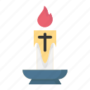 candle, cross, easter, easter day, light
