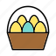 basket, breakfast, easter, eggs 