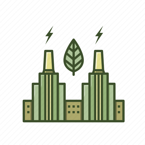 Eco, energy, factory, green, leaf, power icon - Download on Iconfinder
