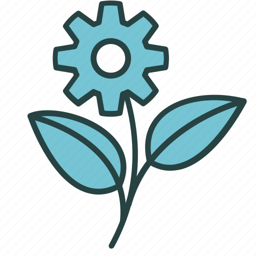 Eco, ecology, flower, gear, green, nature, technology icon - Download on Iconfinder