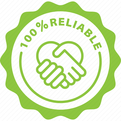 Reliable, label, stamp, green, handshake icon - Download on Iconfinder