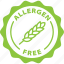 allergen, free, label, stamp, green, allergen free 