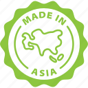 stamp, green, round, circle, made in asia, asia, asia made