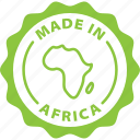 stamp, green, badge, round, africa, made in africa, africa made