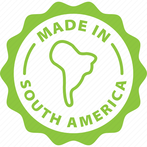 Green, stamp, circle, made in south america, south america, made in icon - Download on Iconfinder