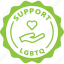 stamp, green, badge, round, support lgbt, lgbt, support 