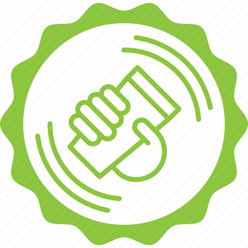 Green, stamp, circle, shake, shake well, badge icon - Download on Iconfinder
