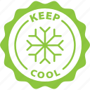 stamp, green, badge, keep cool, cool, cold, round