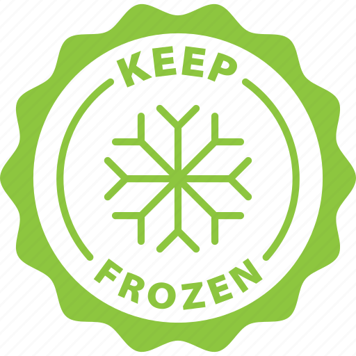 Green, stamp, round, keep frozen, keep, frozen, ice icon - Download on Iconfinder