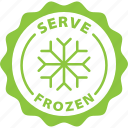 green, stamp, round, serve frozen, serve, frozen