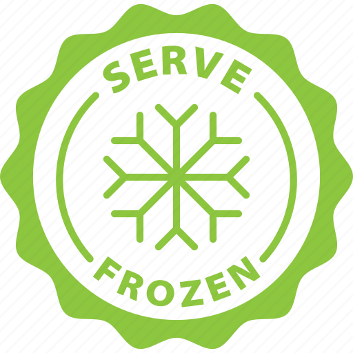 Green, stamp, round, serve frozen, serve, frozen icon - Download on Iconfinder