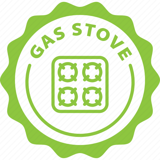 Green, stamp, round, gas stove, gas icon - Download on Iconfinder