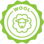 round, green, stamp, circle, wool, sheep 