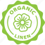 stamp, green, round, circle, organic linen, organic, linen 