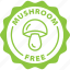 allergen, allergy, fungi, green, label, mushroom, mushroom free 