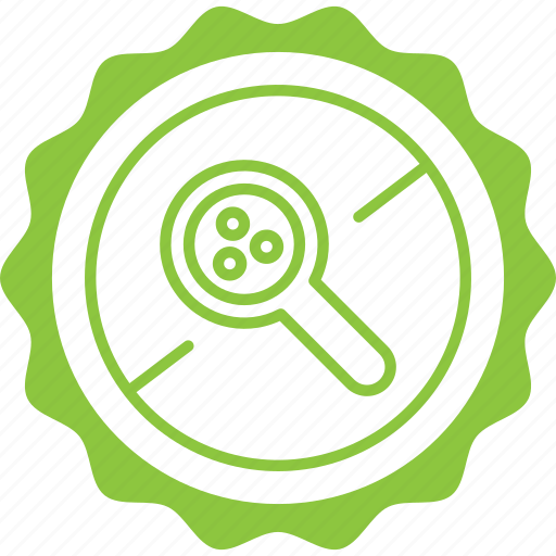 Crossed, green, label, magnifier, microplastics, microplastics free icon - Download on Iconfinder