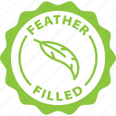 feather, filled, label, stamp, green, feather filled