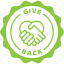 give, back, label, stamp, green, give back 