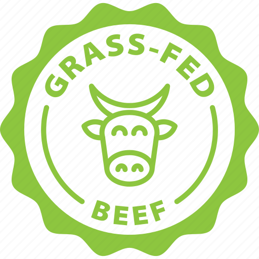 Grass, fed, beef, label, stamp, green, grass fed beef icon - Download on Iconfinder