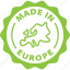 made, europe, label, stamp, green, made in europe 