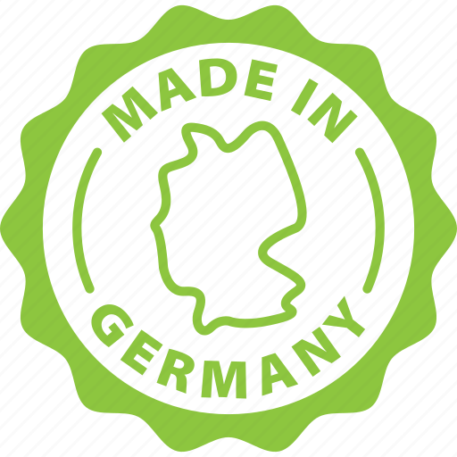 Made, germany, label, stamp, green, made in germany icon - Download on Iconfinder