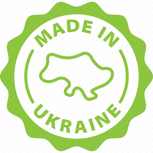 Made, ukraine, label, stamp, green, made in ukraine icon - Download on Iconfinder