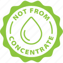 not, from, concentrate, label, stamp, green, not from concentrate