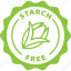 starch, free, label, stamp, green, starch free 