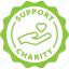 support, charity, label, stamp, green, support charity 
